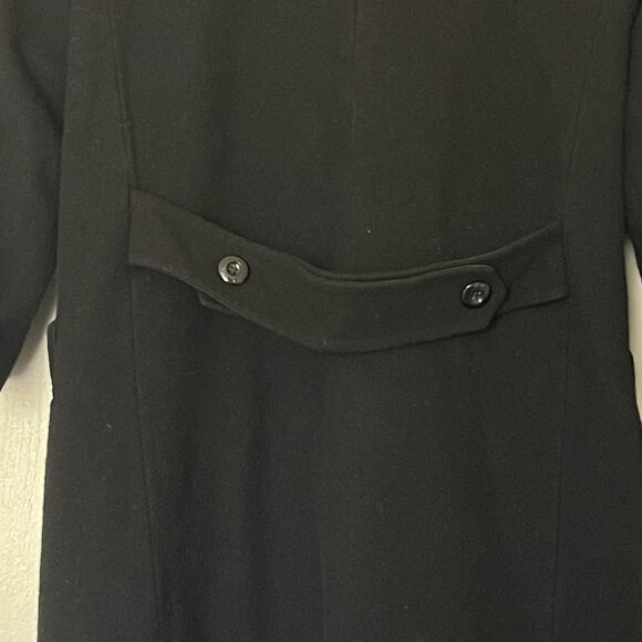 DONNYBROOK Black Vintage 100% Wool Coat Double Breasted full Length S 2P - Picture 7 of 14